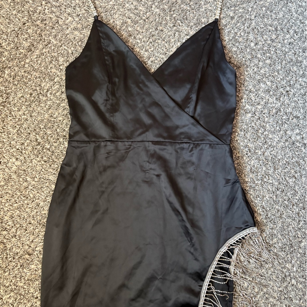 Betsey Johnson Black Satin Dress
